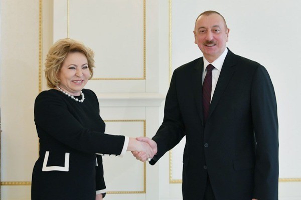 Валентина Матвиенко поздравила президента Ильхама Алиева

