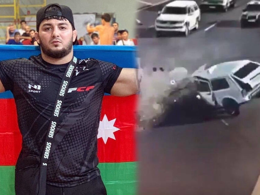Жуткие кадры аварии в Баку, в которой погиб чемпион мира - ВИДЕО