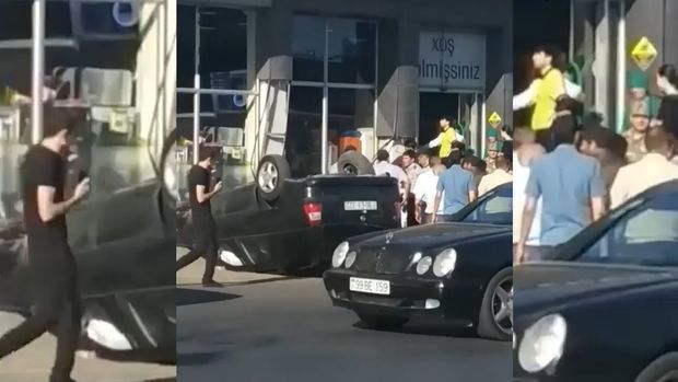 В Баку пьяный водитель авто врезался в пассажирский автобус - ОБНОВЛЕНО - ВИДЕО