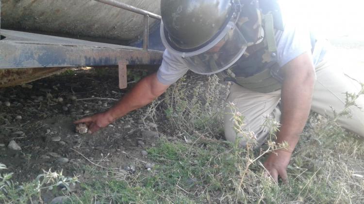 В Агстафе обнаружен неразорвавшийся боеприпас - ФОТО