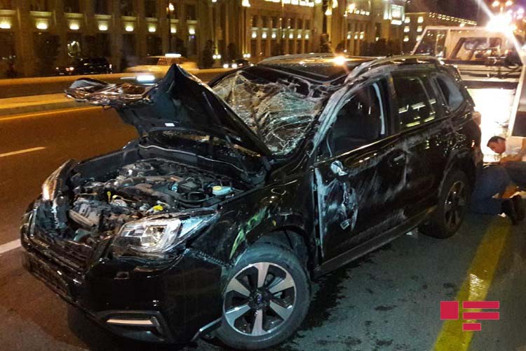 Цепная авария в Баку, есть пострадавший  - ФОТО