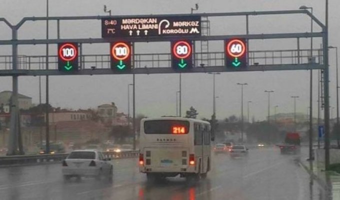 На двух автомагистралях Баку снижен предел скорости