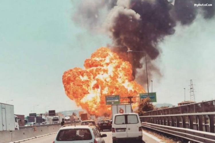 На трассе в Азербайджане сгорел бензовоз, один погибший - ВИДЕО