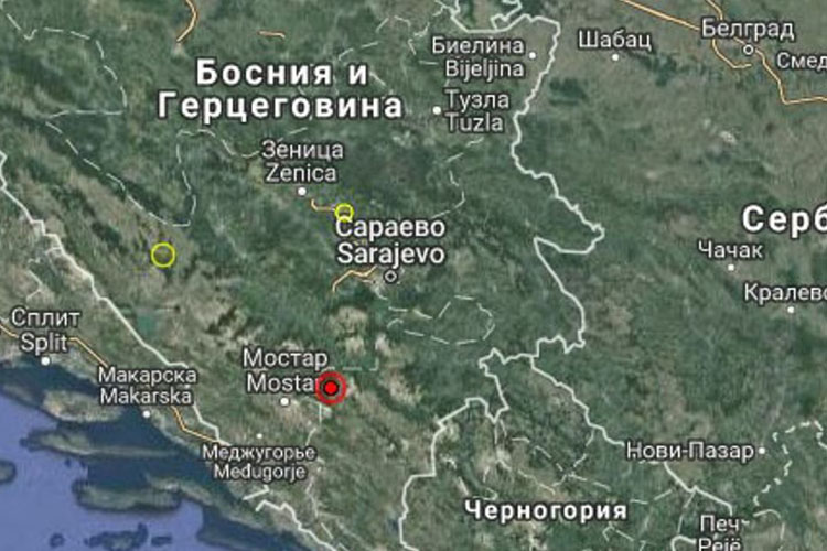 В Боснии и Герцеговине произошло землетрясение магнитудой 5,8