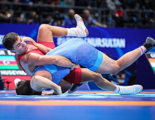 Азербайджанский борец выиграл медаль за 39  секунд