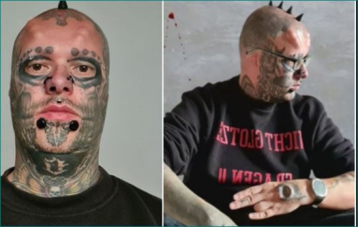 Одержимый татуировками немец отрезал уши и хранит их в банке - ФОТО