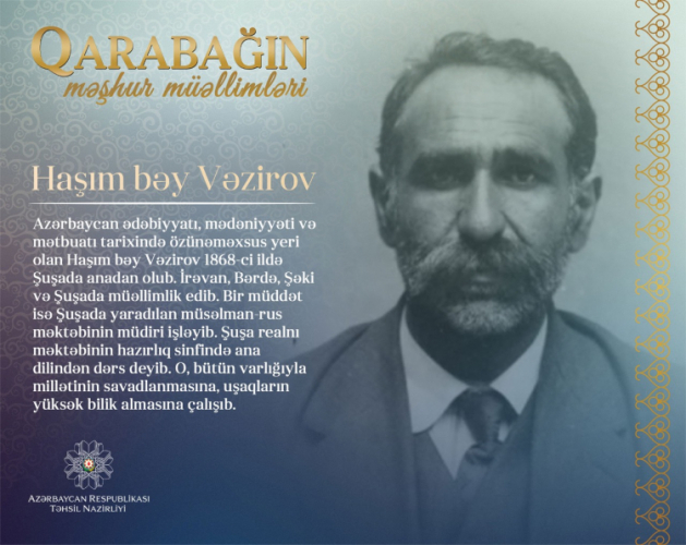 Очередной герой проекта «Известные учителя Карабаха» - Гашим бек Везиров