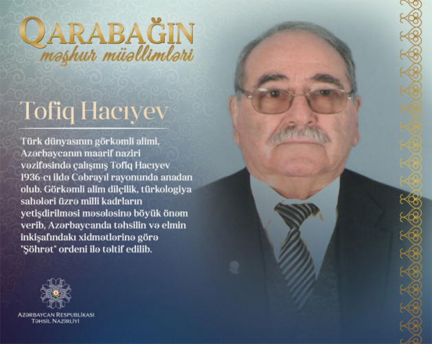 Очередной герой проекта «Известные учителя Карабаха» - Тофиг Гаджиев