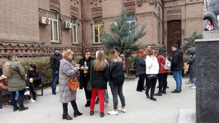 Учащиеся в Азербайджане грузинские студенты провели акцию
