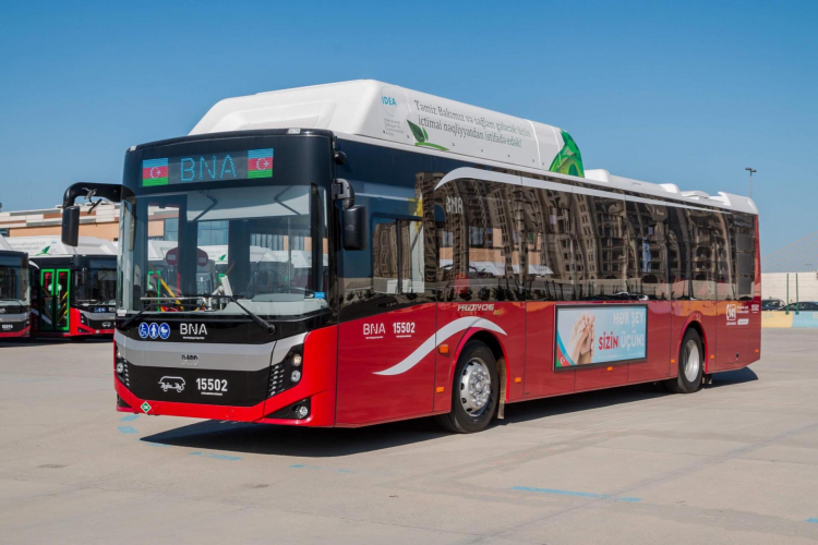 В Баку доставлены 18-метровые автобусы
