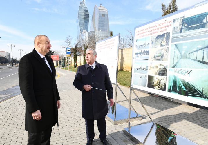 Ильхам Алиев принял участие в открытии подземного пешеходного перехода в Баку - ФОТО - ОБНОВЛЕНО