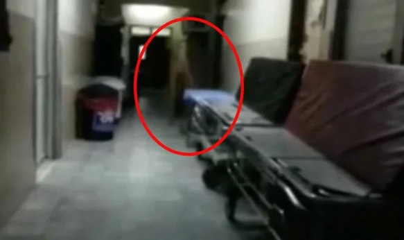 Парень снимал на видео коридоры больницы..как вдруг к нему побежал призрак - ВИДЕО