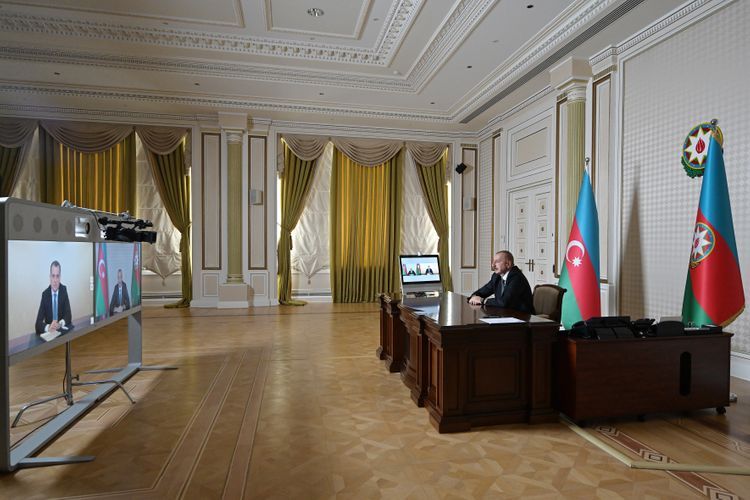 Ильхам Алиев принял в формате видеоконференции Джейхуна Байрамова в связи с назначением министром иностранных дел

