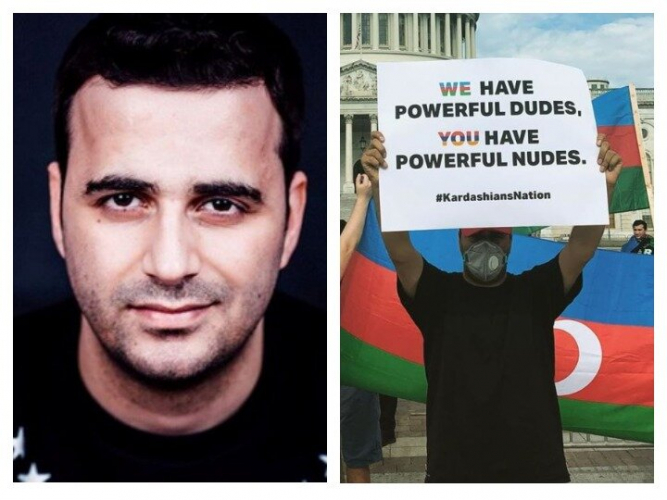 Рэпер Орхан Зейналлы принял участие в акции против армянской агрессии в Вашингтоне - ФОТО