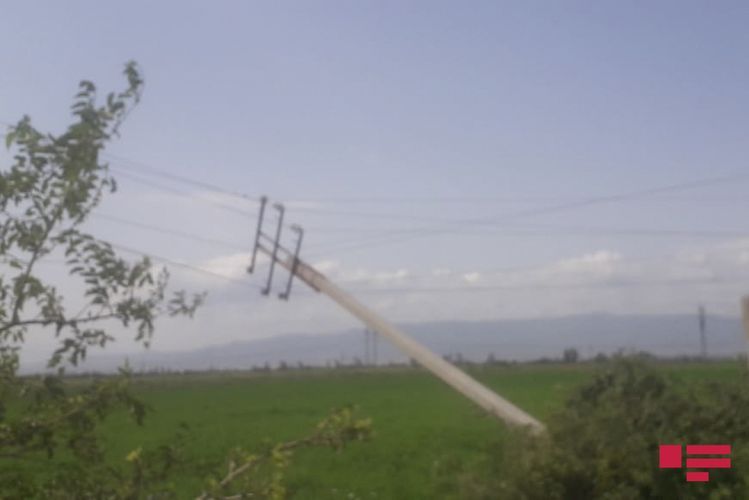 Сильный ветер нанес ущерб в западных районах Азербайджана - ФОТО