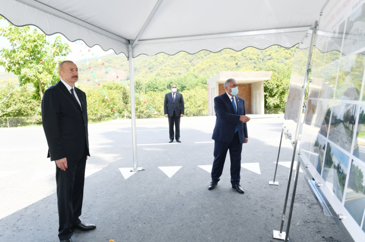 Президент Ильхам Алиев принял участие в открытии дороги Балакен-Газбина-Ититала - ФОТО 