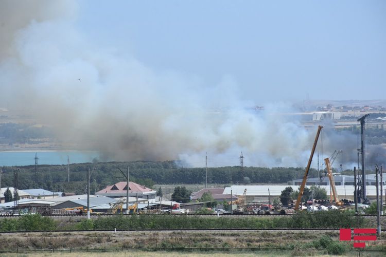 Пожар на территории Джейранбатанского водохранилища потушен - ОБНОВЛЕНО-3 - ФОТО