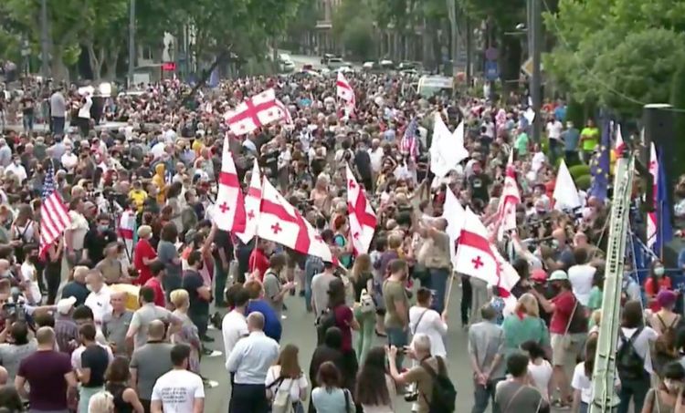 В Тбилиси перед зданием парламента проходит акция  - ФОТО