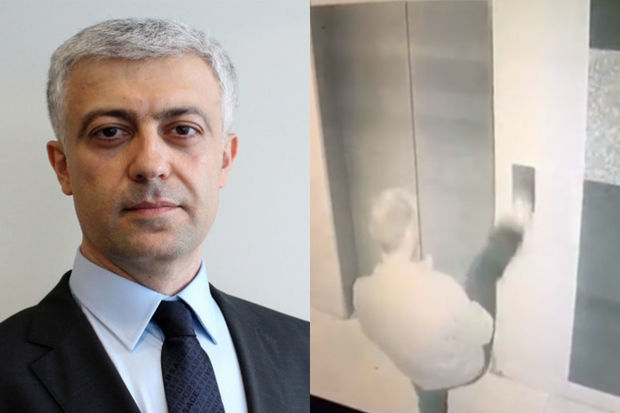 Мужчина в Баку вызвал лифт ногой - ВИДЕО