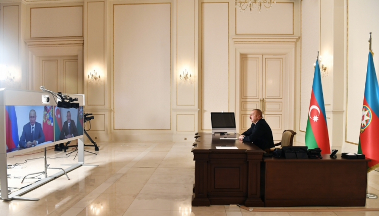 Президенты Азербайджана и России встретились в формате видеоконференции
