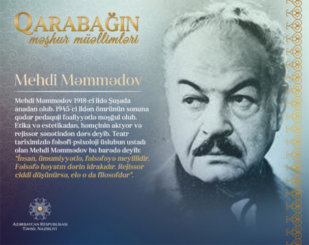 Очередной герой проекта «Известные учителя Карабаха» - Мехди Мамедов