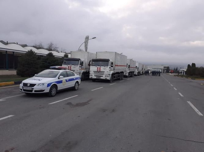 МЧС Азербайджана сопроводил гуманитарный караван, отправленный из России в Нагорный Карабах- ВИДЕО