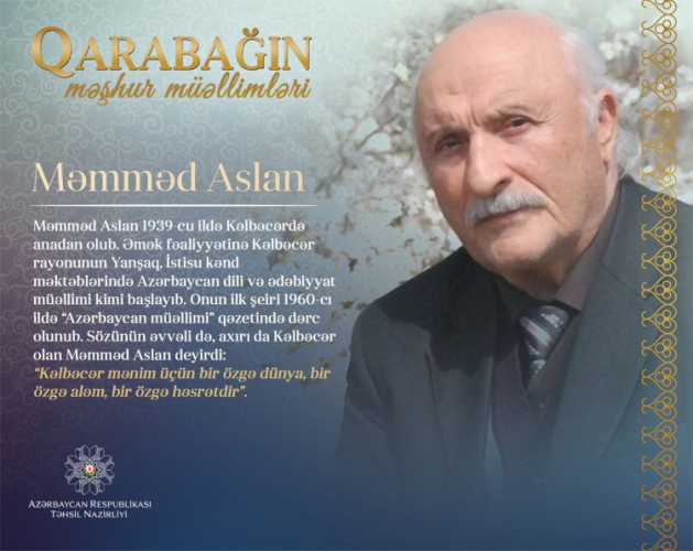 Очередной герой проекта «Известные учителя Карабаха» - Мамед Аслан