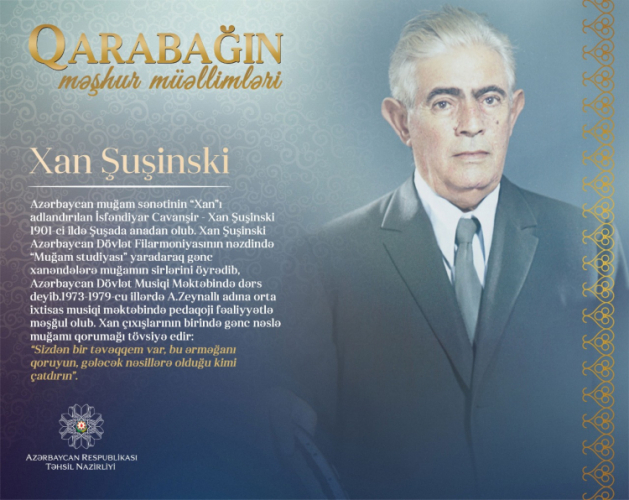 Очередной герой проекта «Известные учителя Карабаха» - Хан Шушинский
