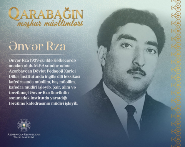 Очередной герой проекта «Известные учителя Карабаха» - Анвер Рза 