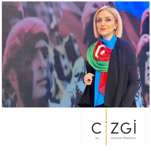 Азербайджанский дизайнер представила коллекцию платков в цветах национального флага - ФОТО