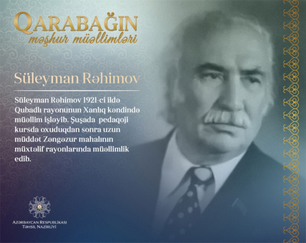 Минобразования Азербайджана представило нового героя проекта "Известные учителя Карабаха" 