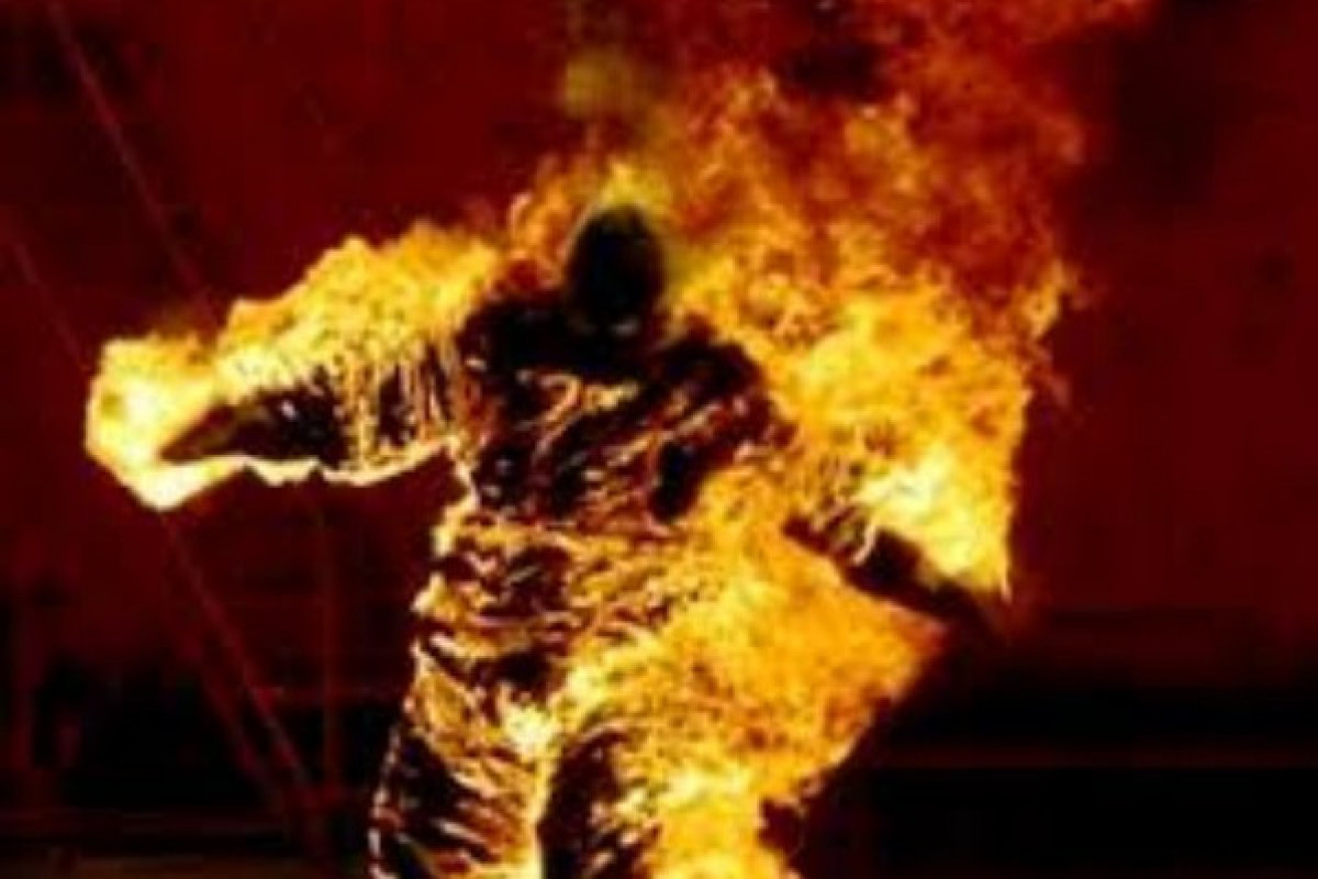 В Азербайджане мужчина сгорел заживо-ФОТО 