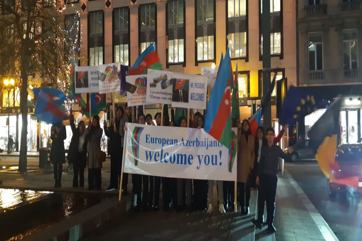 Ильхама Алиева в Брюсселе встретили азербайджанцы-патриоты-ФОТО -ВИДЕО 