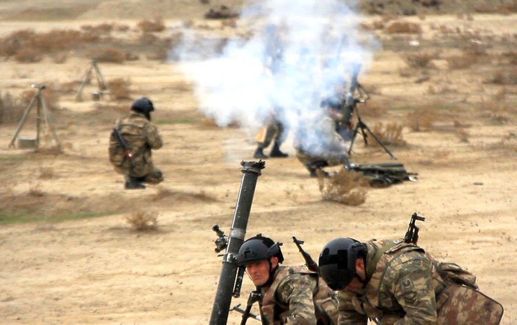 Минометные батареи ВС Азербайджана провели боевые стрельбы - ФОТО