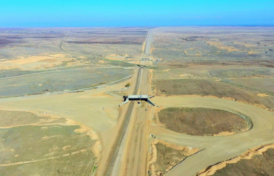 Продолжается строительство автомобильной дороги Барда-Агдам-ФОТО 