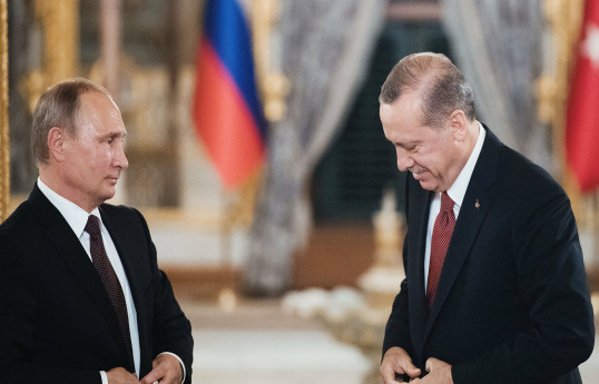 Президенты Турции и России Реджеп Тайип Эрдоган и Владимир Путин