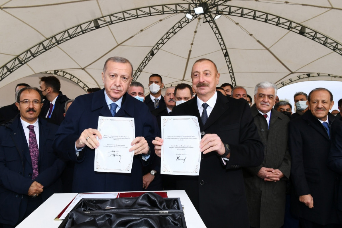 Президенты Азербайджана и Турции заложили фундамент автомобильной дороги Зангезурского коридора-ОБНОВЛЕНО -ФОТО 