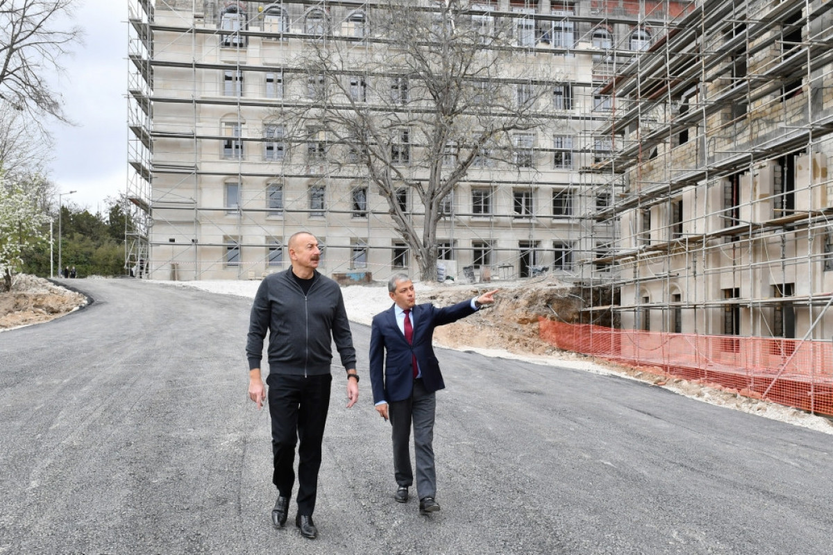 Ильхам Алиев ознакомился с ходом строительства дороги в селе Дашалты Шушинского района-ФОТО 