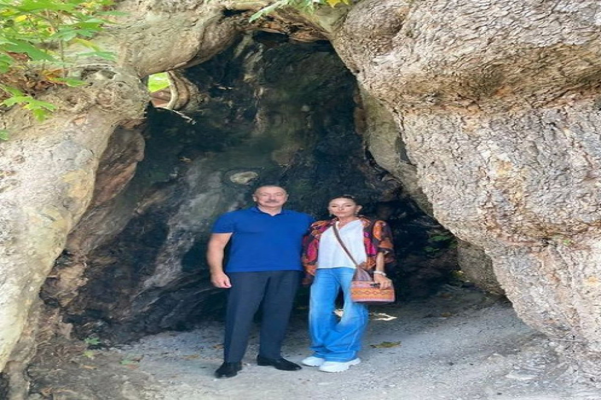 Ильхам Алиев и Мехрибан Алиева ознакомились с реставрационными работами в заповеднике «Басгал»-ФОТОСЕССИЯ 