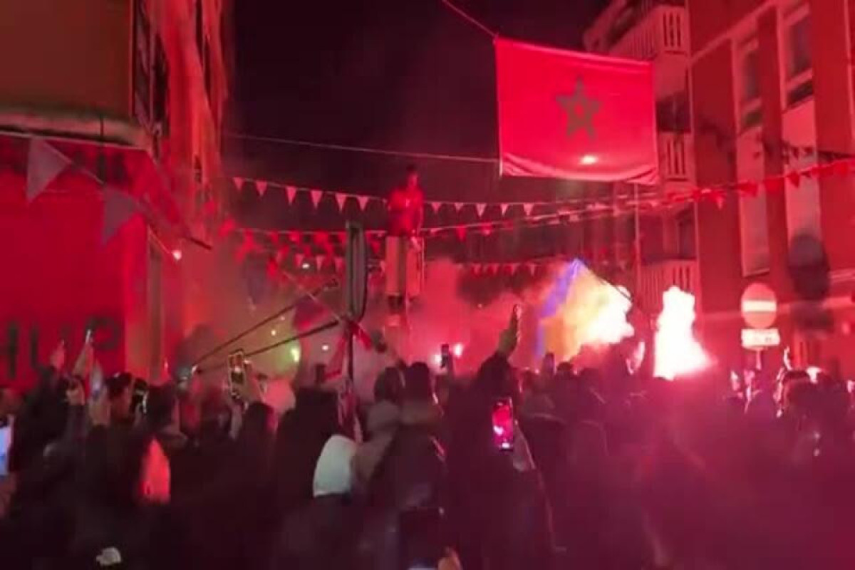 Мигранты разгромили Гаагу после победы Марокко в матче ЧМ-2022-ВИДЕО 