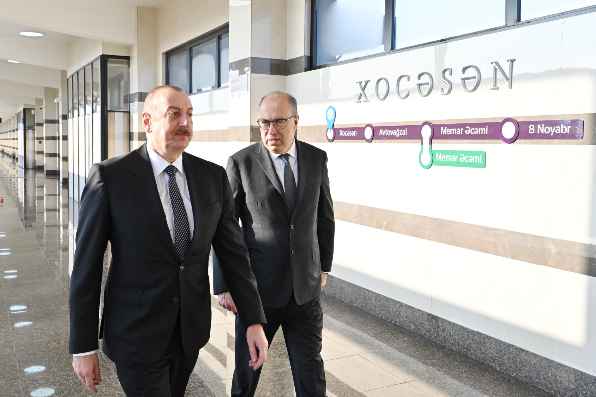 Ильхам Алиев принял участие в открытии электродепо и станции метро «Ходжасан»-ФОТО 