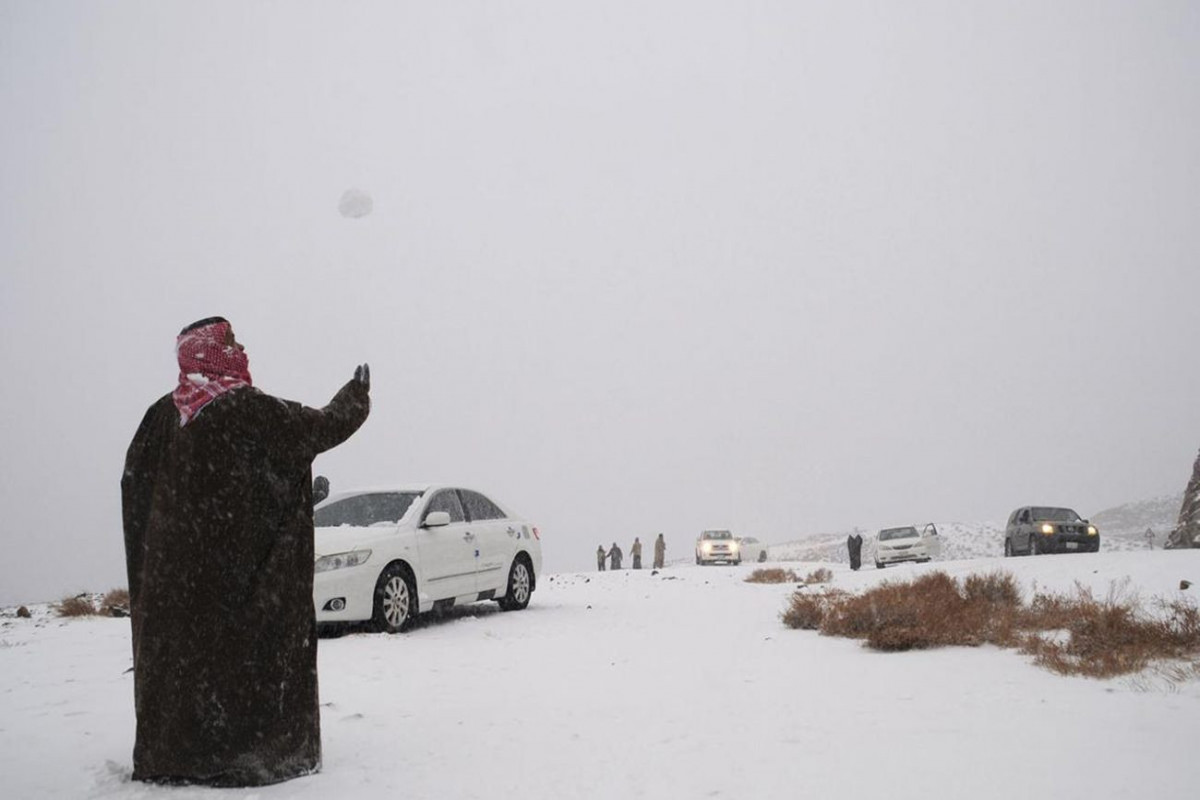 В Саудовской Аравии на Новый год выпал снег