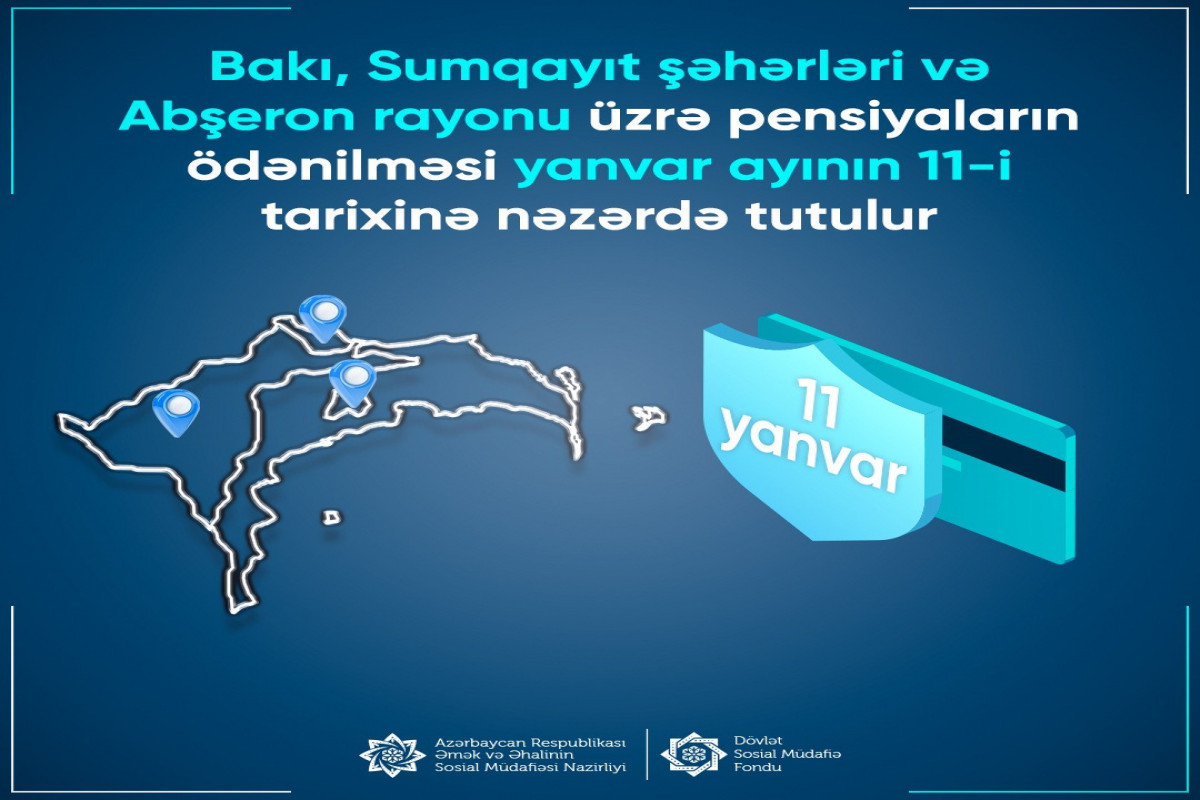 Стала известна дата начисления пенсий в Баку, Сумгайыте и Абшеронском районе