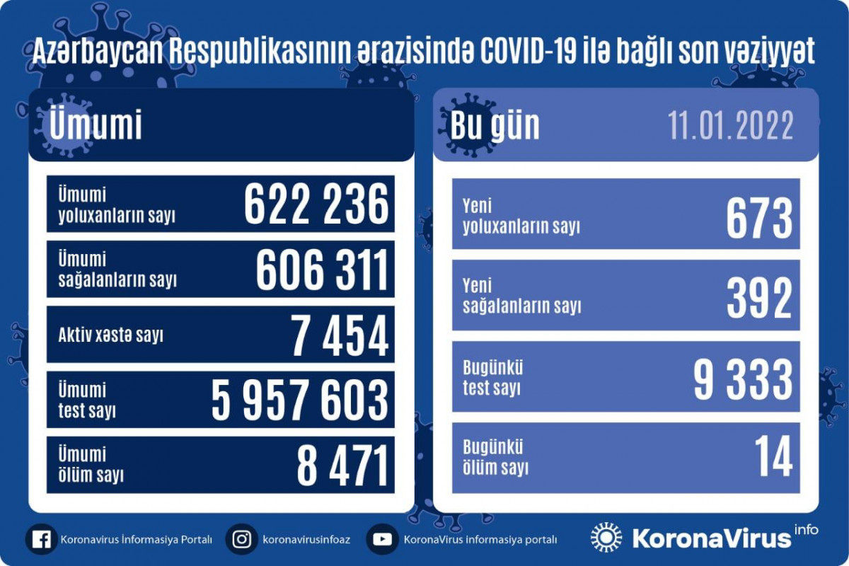 В Азербайджане 673 новых случая заражения коронавирусом, 392 человека вылечились