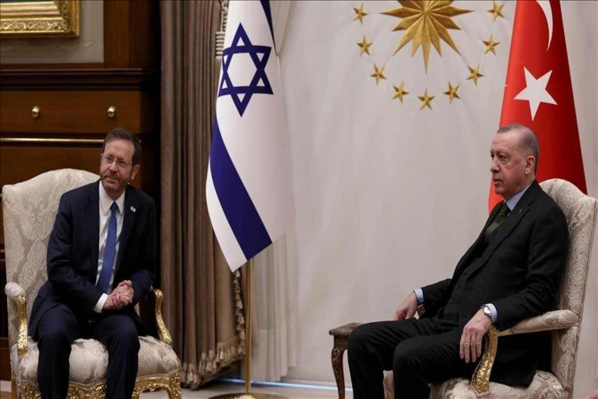 Президент Израиля Исаак Герцог,  президент Турции Реджеп Тайип Эрдоган