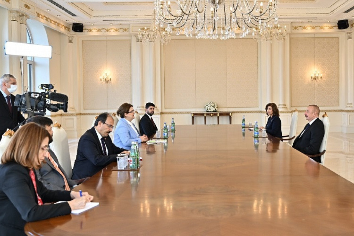 Президент Ильхам Алиев принял министра семьи и социальных услуг Турции