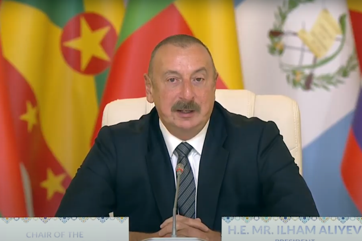 Президент Ильхам Алиев выступает на Бакинской конференции Парламентской сети ДН