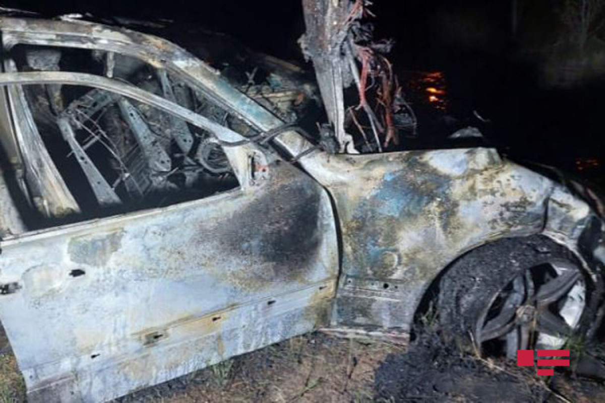 В Геранбое сгорел «Мерседес», погиб водитель-ФОТО -ВИДЕО 