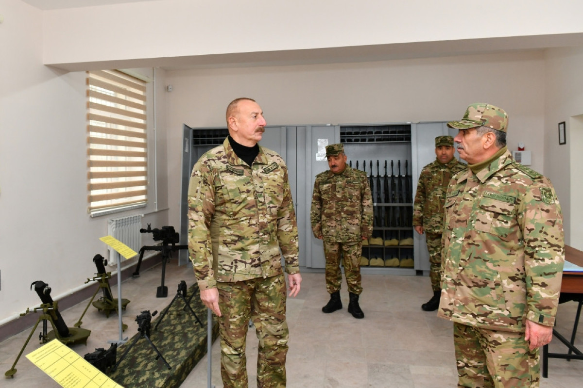 Ильхам Алиев ознакомился с условиями, созданными в новой Н-ской воинской части в Физули -ФОТО 