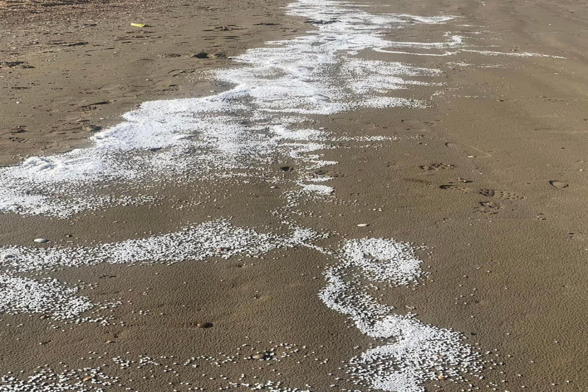 На берегу моря в Баку обнаружено большое количество пластика -ФОТО 